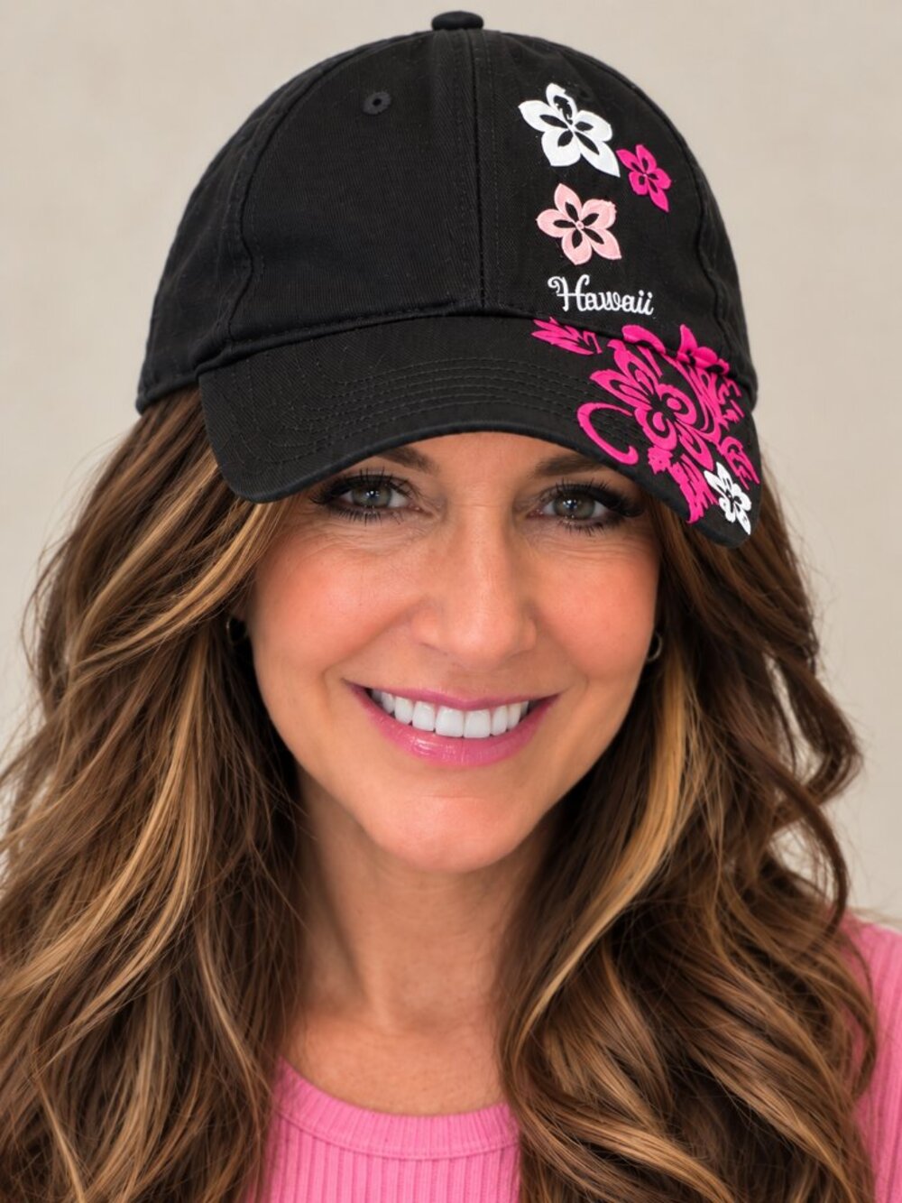 Surfware Hawaiian Classics Baseball Cap Black Floral Design